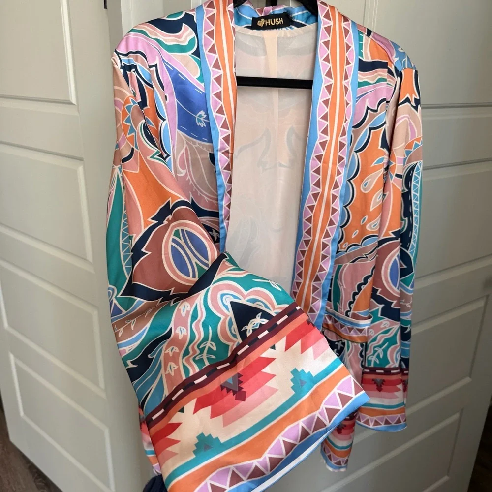 HUSH Colorful Patterned Kimono Jacket - Picture 8 of 13